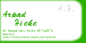 arpad hicke business card